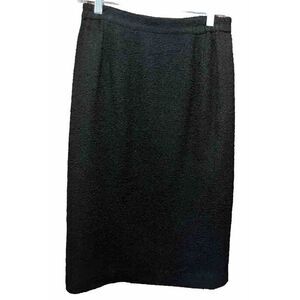 Vintage Howard Wolf Skirt Size 10 Black Straight Textured Worsted Wool Rayon